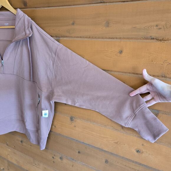 Old Navy Dynamic Fleece Half Zip Scuba Sweatshirt Rare Earth Brown 4X NWT - Picture 6 of 6